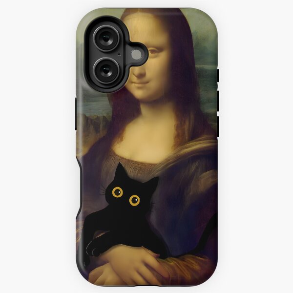 Vista previa del artículo con la obra «Mona Lisa con un gato», diseñado y vendido por outdoorway.