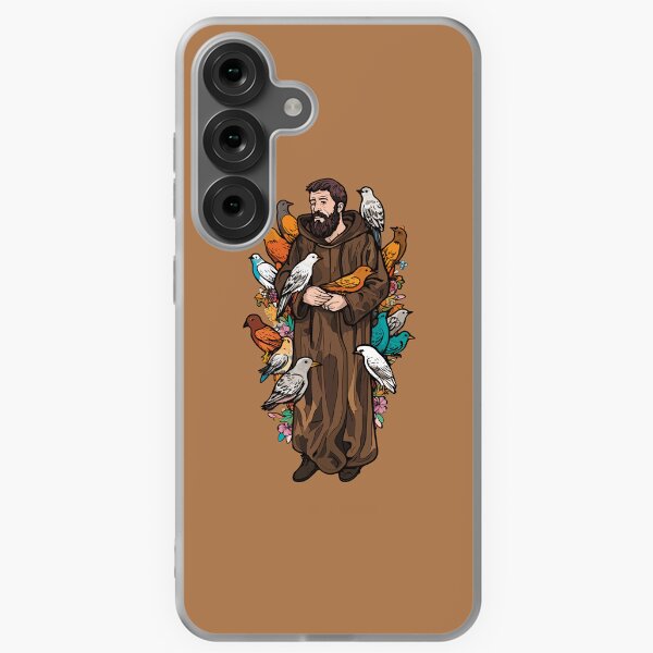 Item preview, St Francis of Assisi surrounded by birds designed and sold by stickercircle.
