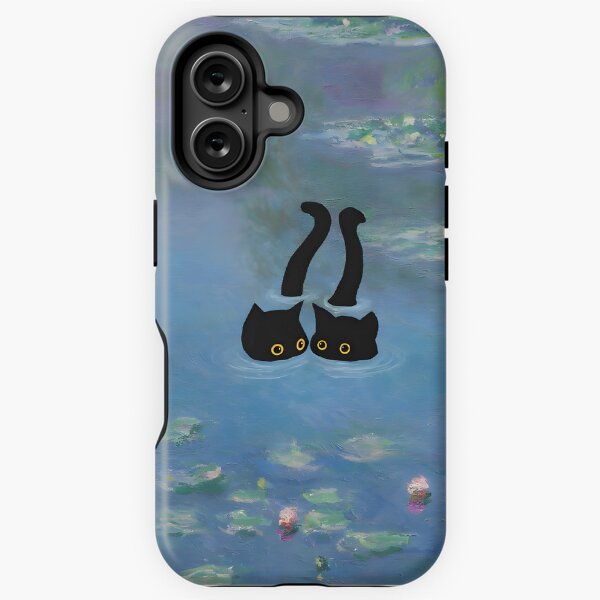 Aperçu de l'œuvre Deux Chats Imprimé Monet Nénuphar créée et vendue par outdoorway.