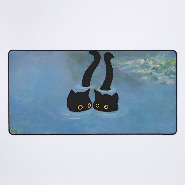 Aperçu de l'œuvre Deux Chats Imprimé Monet Nénuphar créée et vendue par outdoorway.