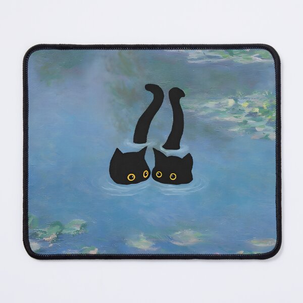 Aperçu de l'œuvre Deux Chats Imprimé Monet Nénuphar créée et vendue par outdoorway.