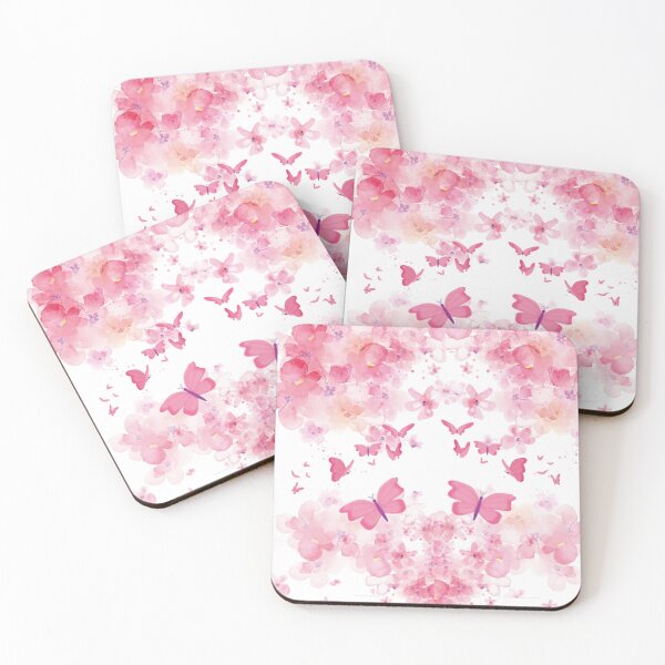 Item preview, Pink Flowers and Butterflies designed and sold by DeBurghDesigns.