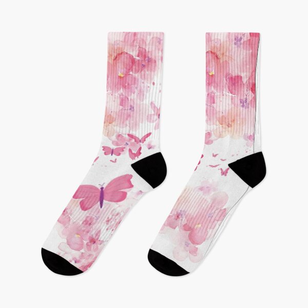 Item preview, Pink Flowers and Butterflies designed and sold by DeBurghDesigns.