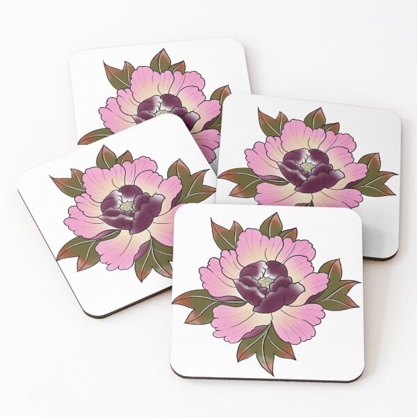 Item preview, Peony Flower Japanese Tattoo Style designed and sold by susyrdesign.