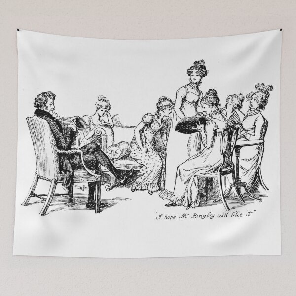 Item preview, "I hope Mr. Bingley will like it" - Pride and Prejudice 1894 Ed. Original Illustration designed and sold by TheProgramme.