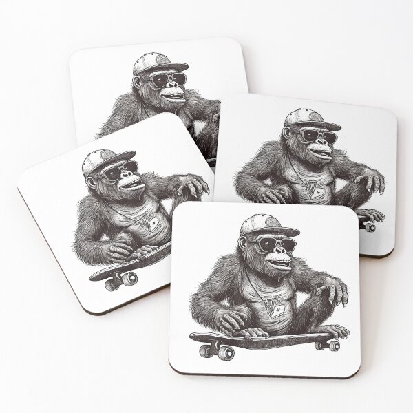 Item preview, Gorilla on Skateboard designed and sold by TilesHQ.