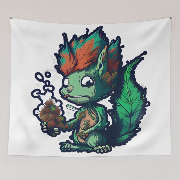 Item preview, cute high Squirrel smoking weed designed and sold by futuresimo04.