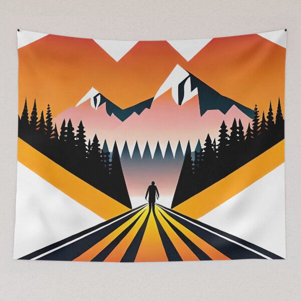Item preview, An Epic Journey - A Stunning Illustration of a Man in the Middle of the Road designed and sold by GalihDA.