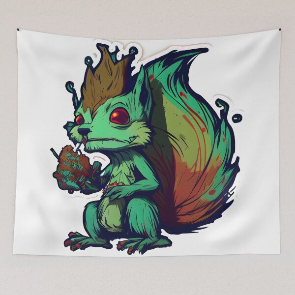 Item preview, cute high Squirrel smoking weed designed and sold by futuresimo04.