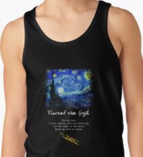 Vincent Van Gogh "Starry Night", Poem / Quote, Signature. Tank Top