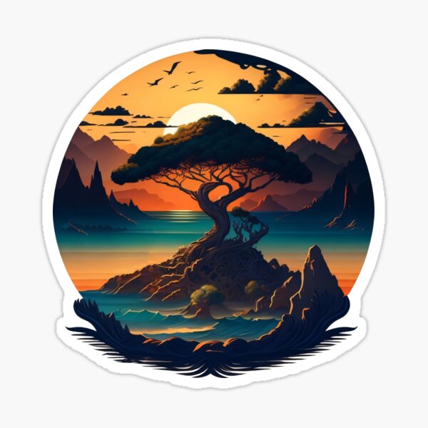 Item preview, Tree In Sunset designed and sold by Seljomoon.