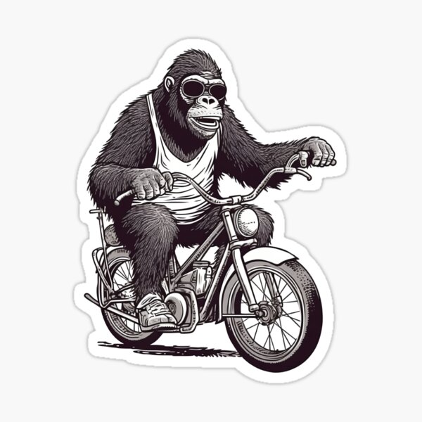 Monkey On Bike Stickers for Sale