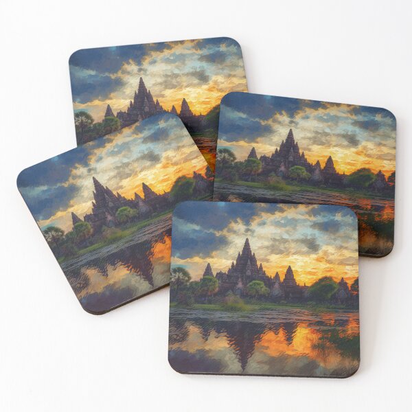 Item preview, The Sunset Of Prambanan︱Masterpiece Of Vincent Van Gogh Style designed and sold by ArtificerArt.