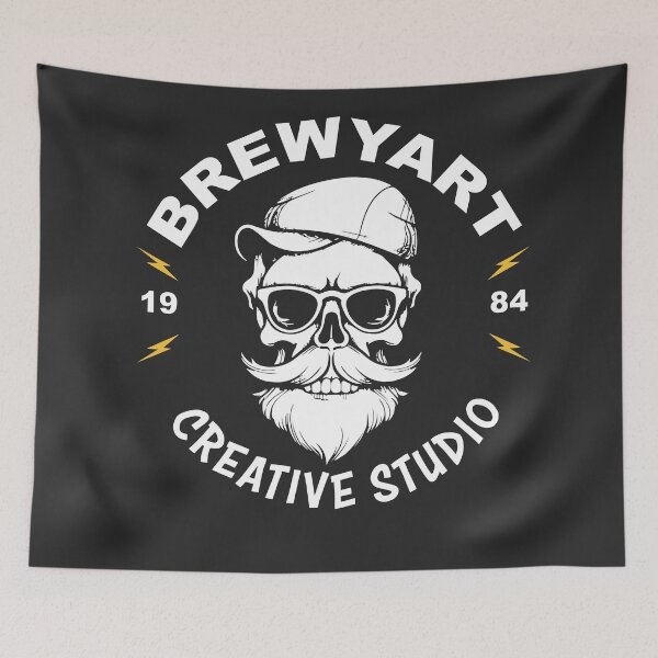 Item preview, Brewyart Studio, Vintage Skull Hipster, Thunder, lightning, badge, wild, japón, estados unidos designed and sold by Brewyart Creative Design.