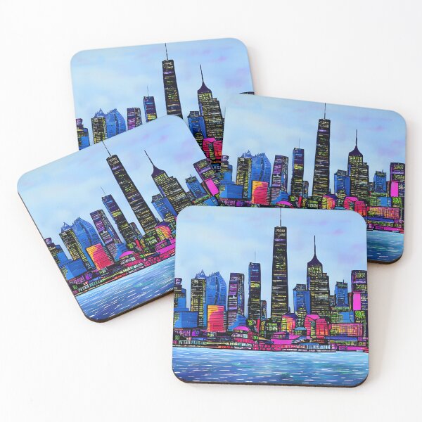 Aperçu de l'œuvre Skyline dans le style du célèbre art n ° 64 créée et vendue par CRAFTER-MEDIA.