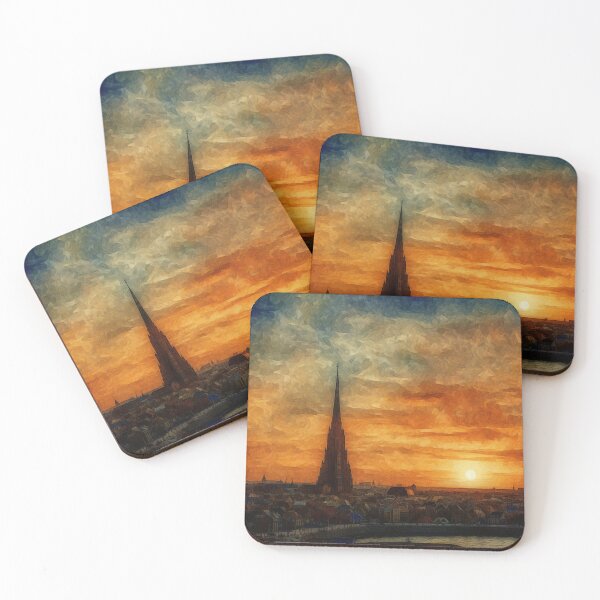 Item preview, The Sunset Of Hallgrimskirkja︱Masterpiece Of Vincent Van Gogh Style designed and sold by ArtificerArt.