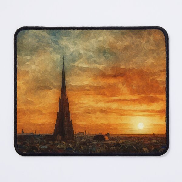 Item preview, The Sunset Of Hallgrimskirkja︱Masterpiece Of Vincent Van Gogh Style designed and sold by ArtificerArt.