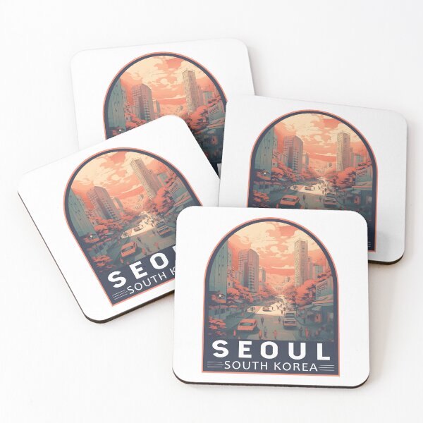Item preview, Seoul South Korea Illustration Travel Retro Emblem designed and sold by KrisSidDesigns.