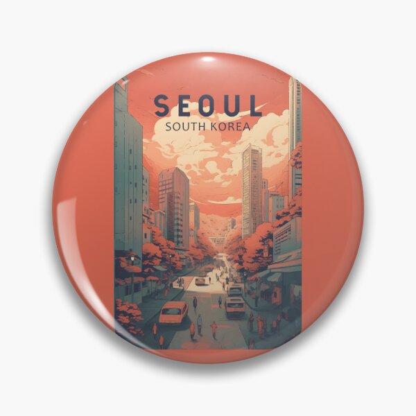 Item preview, Seoul South Korea Illustration Travel Retro Vintage designed and sold by KrisSidDesigns.