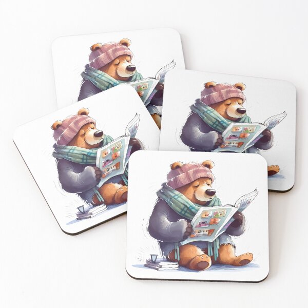 Item preview, Bear hibernating and enjoying a magazine designed and sold by SingularityGeek.