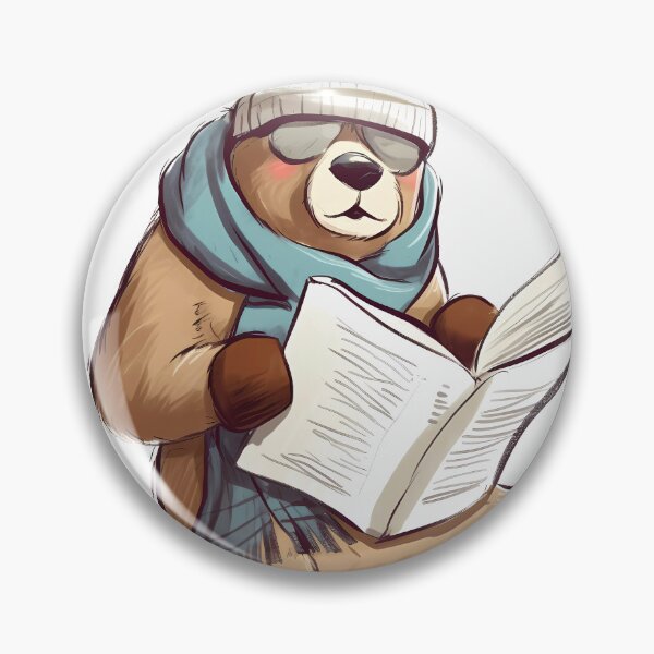 Artikelvorschau, Bear reading the newspaper with glasses, hat, and scarf, welcoming winter entworfen und verkauft von SingularityGeek.