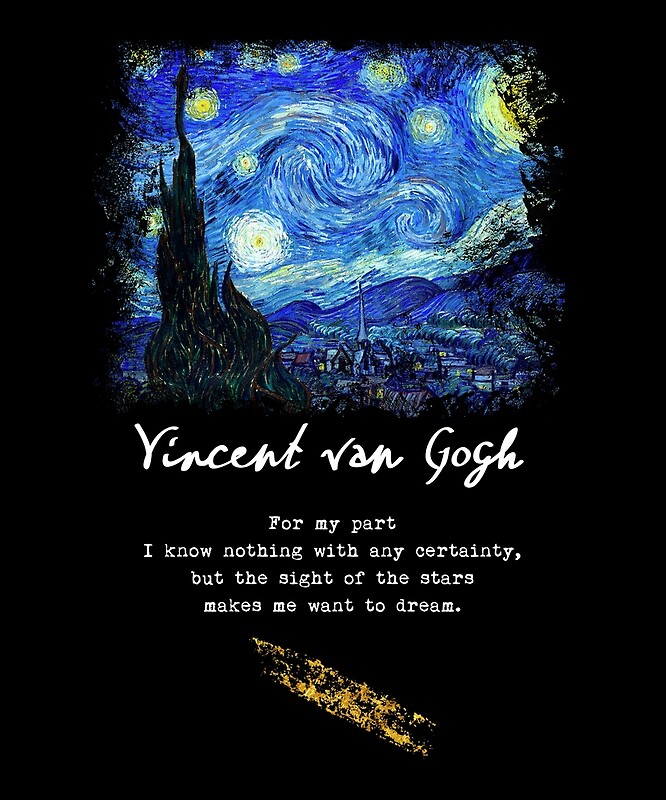 "Vincent Van Gogh "Starry Night", Poem / Quote, Signature." By ...