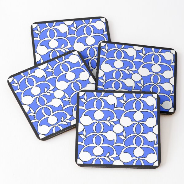 Item preview, Blue White Retro Motif designed and sold by Lois Eastlund.
