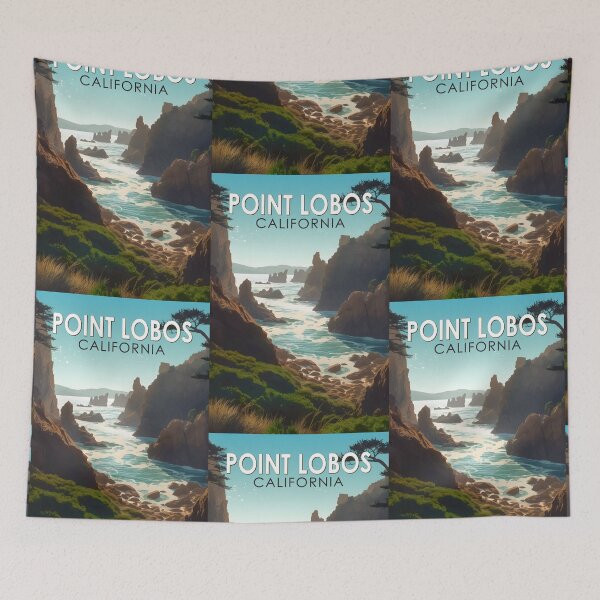 Item preview, Point Lobos California Travel Art Vintage designed and sold by KrisSidDesigns.