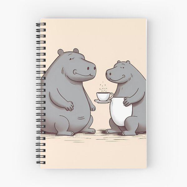 Item preview, Hippo mom and dad sharing a cup of coffee together designed and sold by SingularityGeek.