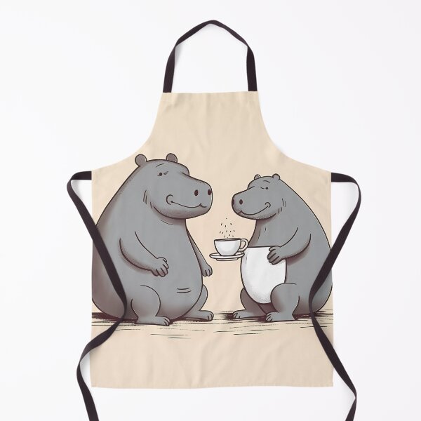 Artikelvorschau, Hippo mom and dad sharing a cup of coffee together entworfen und verkauft von SingularityGeek.