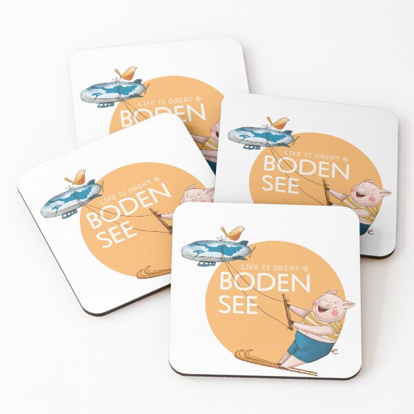 Item preview, "Life is great @Bodensee" Water skiing pig! designed and sold by hilledesign.