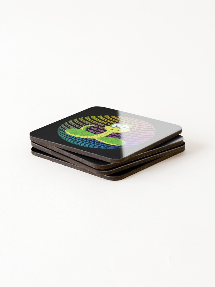 Thumbnail 4 of 5, Coasters (Set of 4), Python and binary code designed and sold by ramazis.