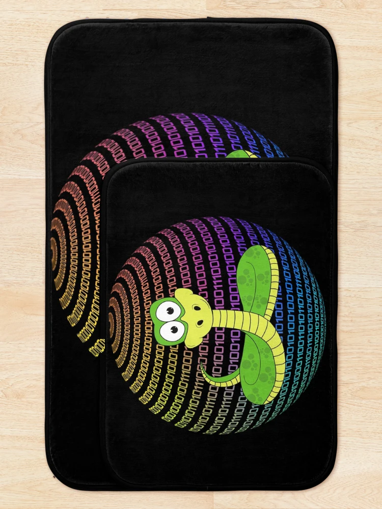 Thumbnail 5 of 6, Bath Mat, Python and binary code designed and sold by ramazis.