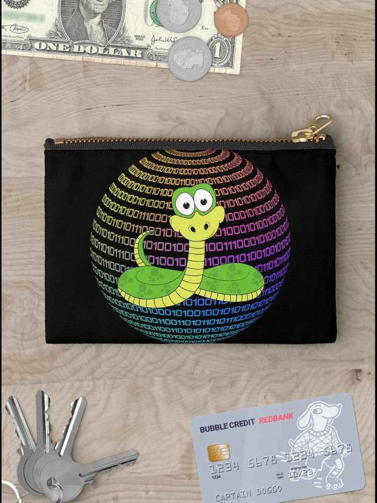 Thumbnail 3 of 4, Zipper Pouch, Python and binary code designed and sold by ramazis.