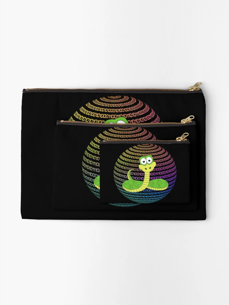 Thumbnail 2 of 4, Zipper Pouch, Python and binary code designed and sold by ramazis.