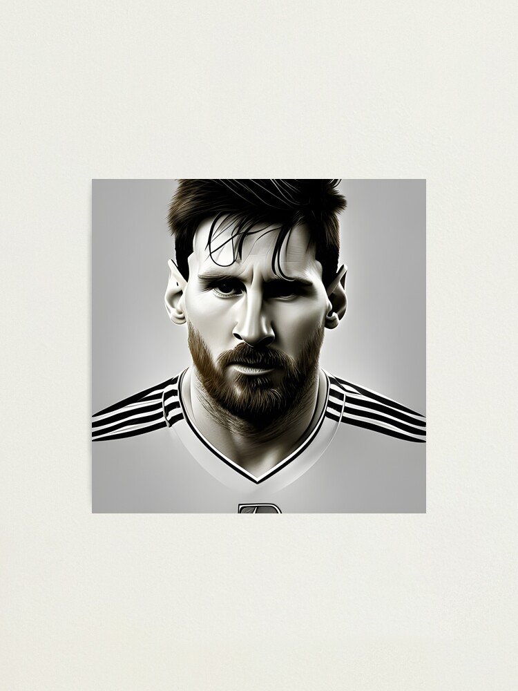 Impression photo for Sale avec l uvre Portrait de Leo Messi en