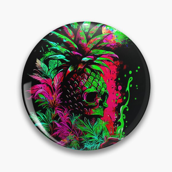Artikelvorschau, Trippy Tiki Ananas-Schädel im Mondlicht entworfen und verkauft von MindWave THC.
