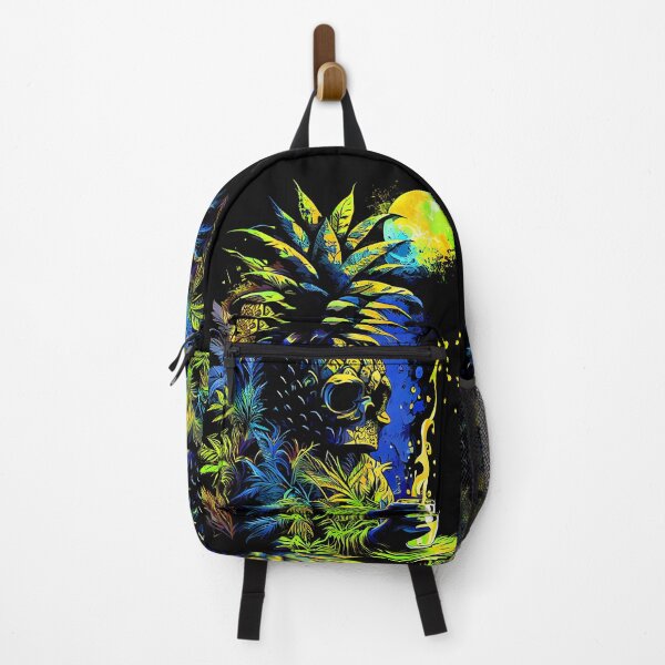 Item preview, Trippy Tiki Pineapple Skull under the Moonlight designed and sold by MindWave THC.