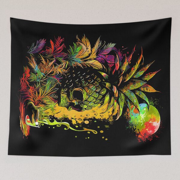 Item preview, Trippy Tiki Pineapple Skull under the Moonlight designed and sold by MindWave THC.