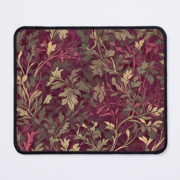 Item preview, Jacquard Damask Maroon and Gold Vine Pattern designed and sold by ClairesPatterns.