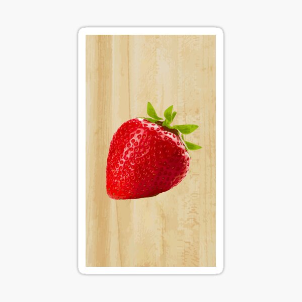Rustic Charm: The Juicy Sweetness of a Summer Strawberry Sticker