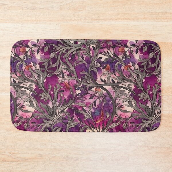 Item preview, Red Fuscia and Brown Jacquard Damask  Vine Pattern designed and sold by ClairesPatterns.