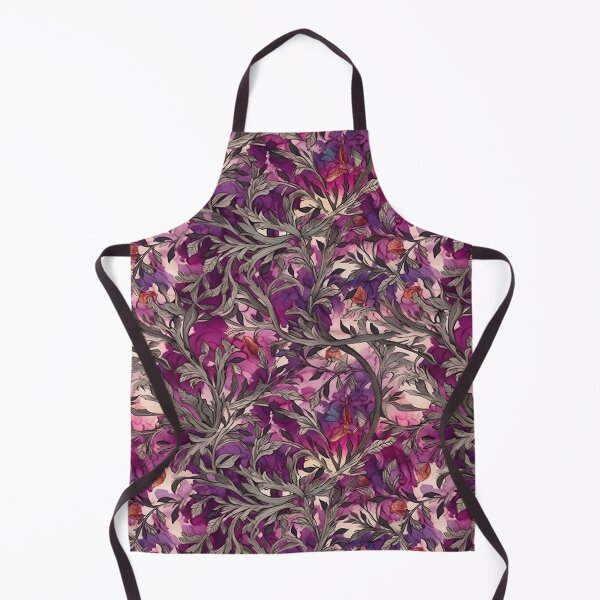 Item preview, Red Fuscia and Brown Jacquard Damask  Vine Pattern designed and sold by ClairesPatterns.