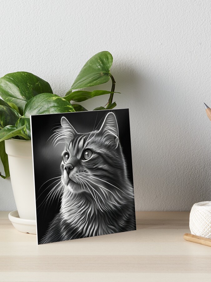 Cat pencil drawing  Art Board Print for Sale by Pencil-Art