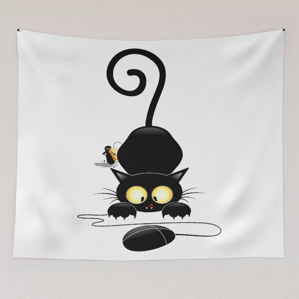 Item preview, Cat chasing a...Computer Mouse Humorous Characters designed and sold by BluedarkArt.