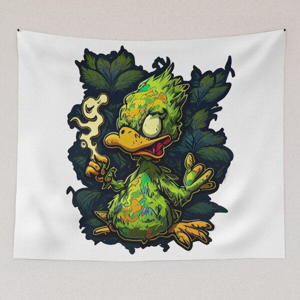 Item preview, cute high duck smoking weed designed and sold by futuresimo04.