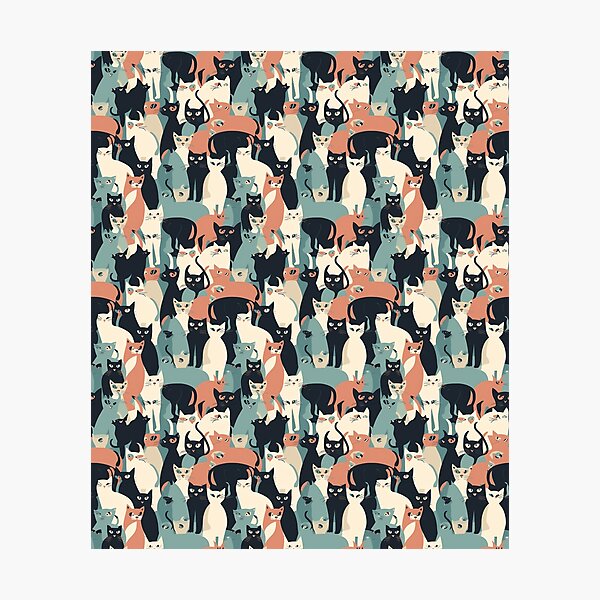 Item preview, Retro Cat Pattern | Vintage 1950s Colors for Cat Lovers Everywhere designed and sold by Retro-ArtDeco.