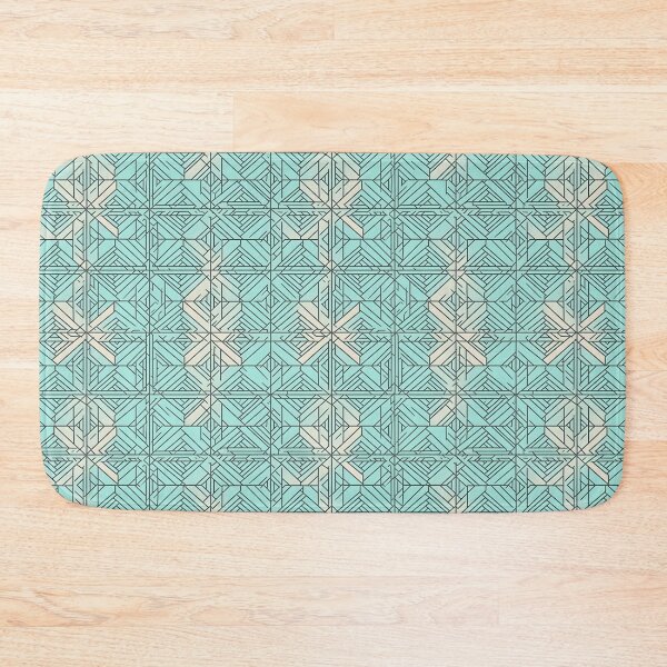 Item preview, Aqua Black and White Line Art Geometric Minimalist Simple Simplistic Pattern  designed and sold by ClairesPatterns.