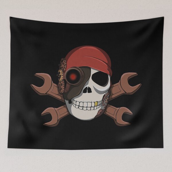 Item preview, Steampunk Pirate Flag designed and sold by Crafty Ninja Shop.