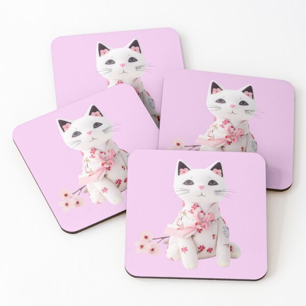 Item preview, Adorable Japanese Sakura Cat Plush - Cherry Blossom  designed and sold by TVBArchive.